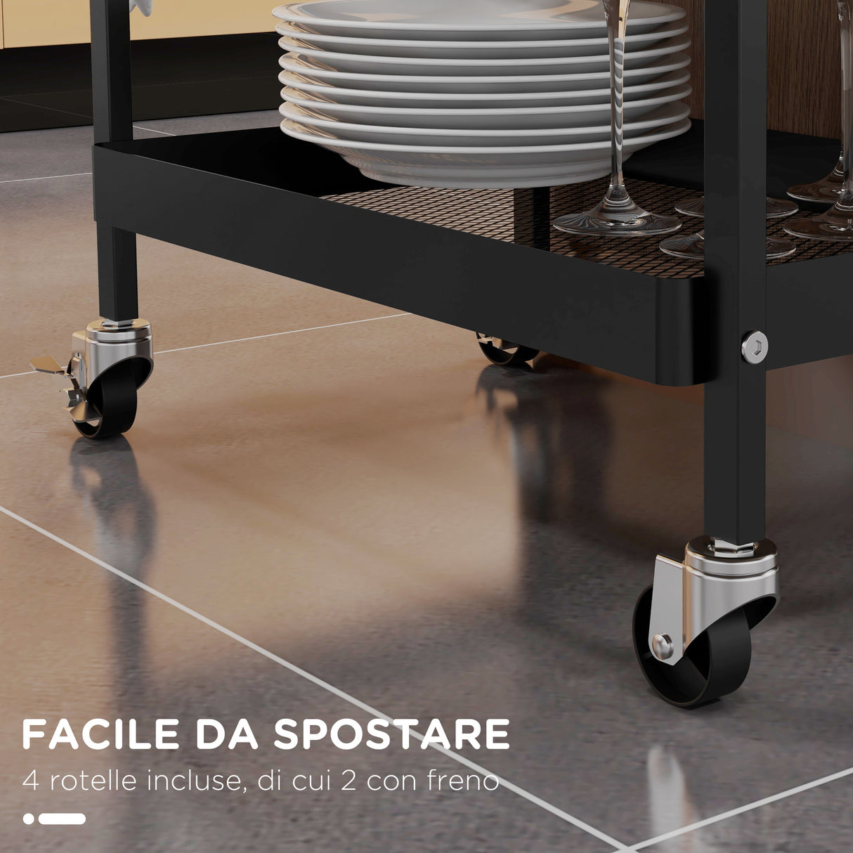 easycomfort easycomfort carrello da cucina con cesto cassetto estraibile e 3 ganci in pp e metallo 61x32 6x58 5 cm nero