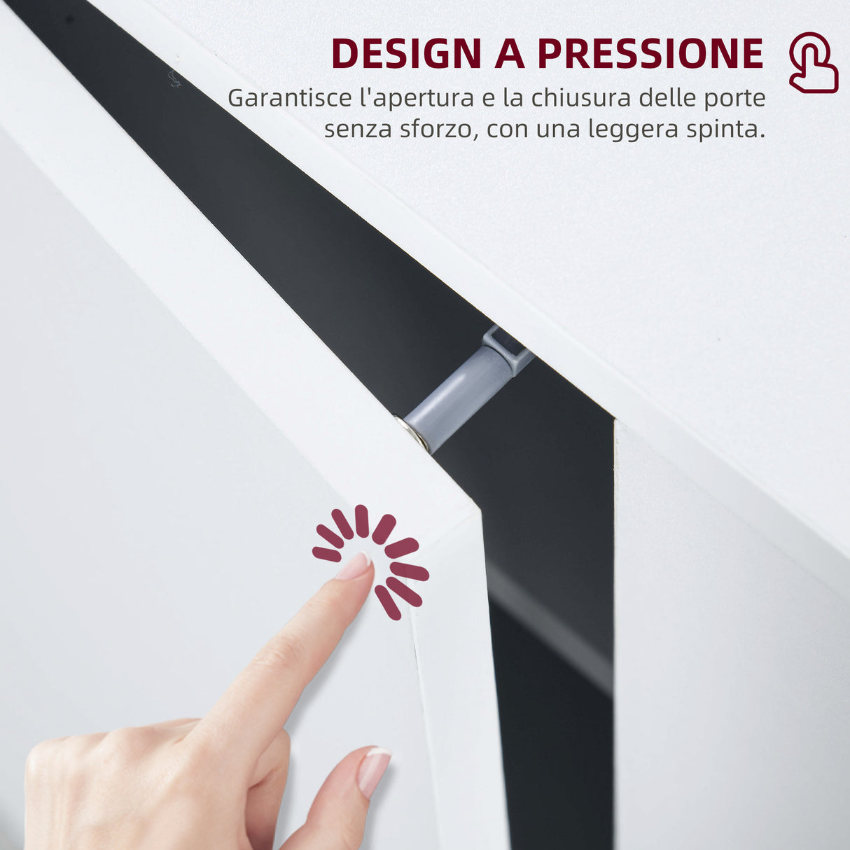 easycomfort easycomfort credenza moderna con 2 armadietti a 3 ripiani in legno 107x40x80 cm bianco