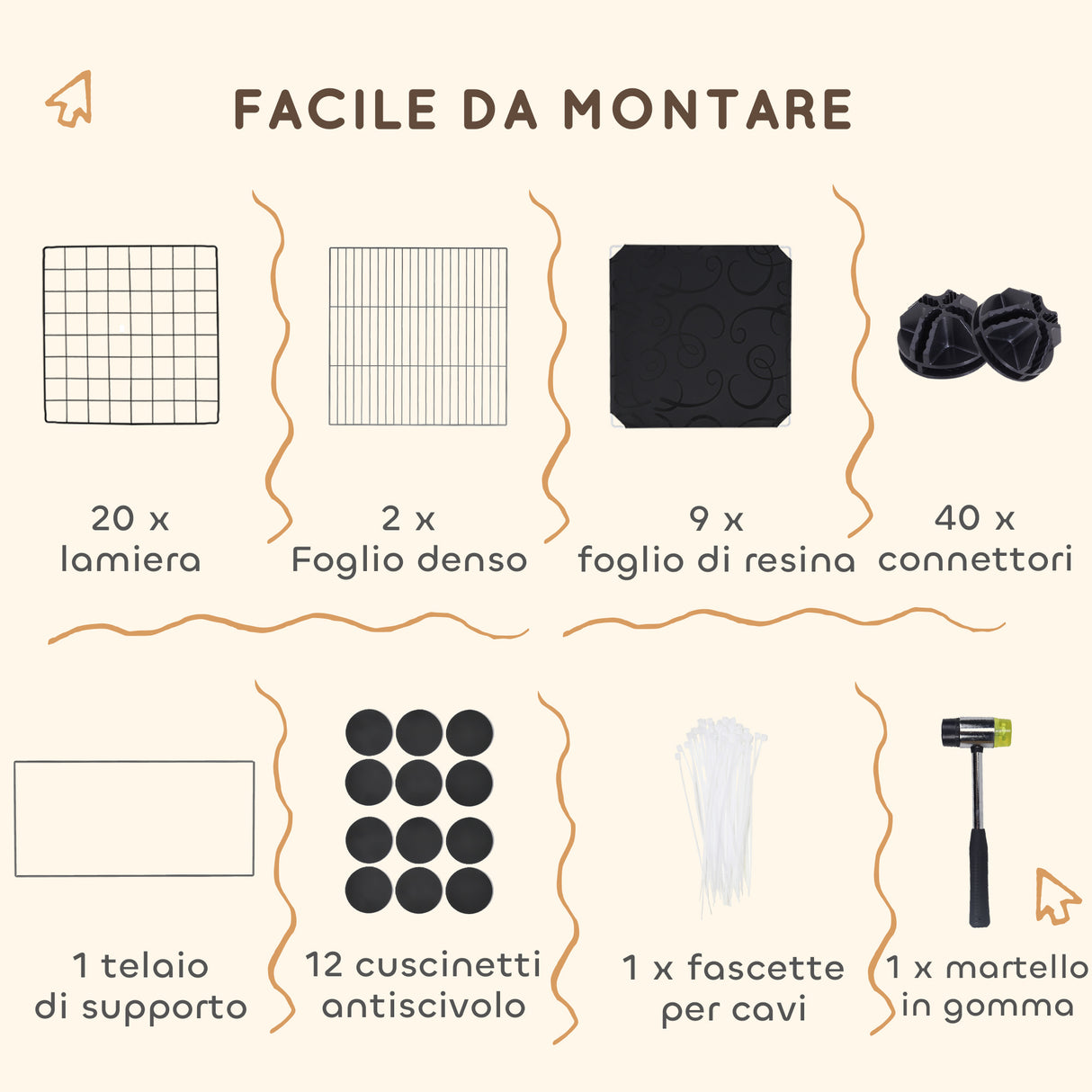 easycomfort easycomfort gabbia per animali piccoli modulabile con casette rialzate per porcellini dindia e ricci nero