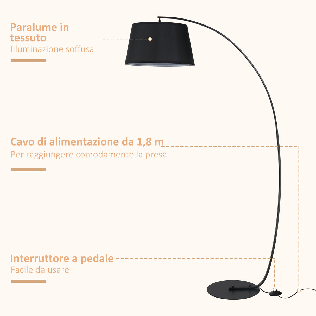 immagine-5-easycomfort-easycomfort-lampada-da-terra-ad-arco-con-paralume-in-tessuto-e-interruttore-a-pedale-47x105x190cm-nera-ean-8055776910383