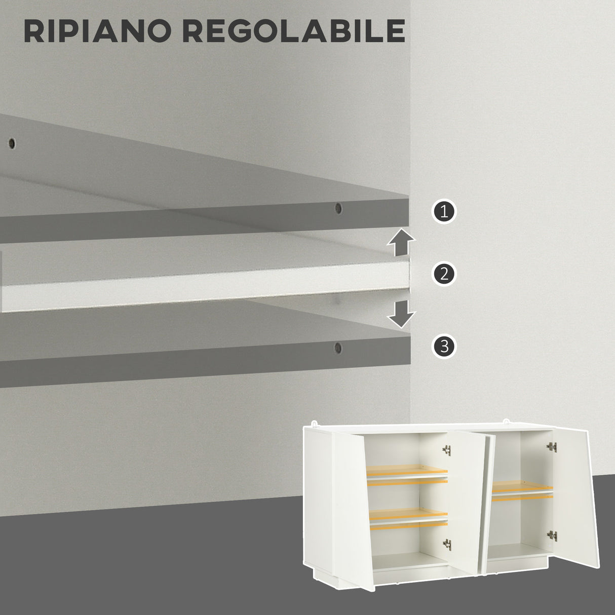 easycomfort easycomfort mobiletto multiuso in truciolato bianco a 5 livelli con ripiano regolabile su 3 livelli 150x40x88 cm