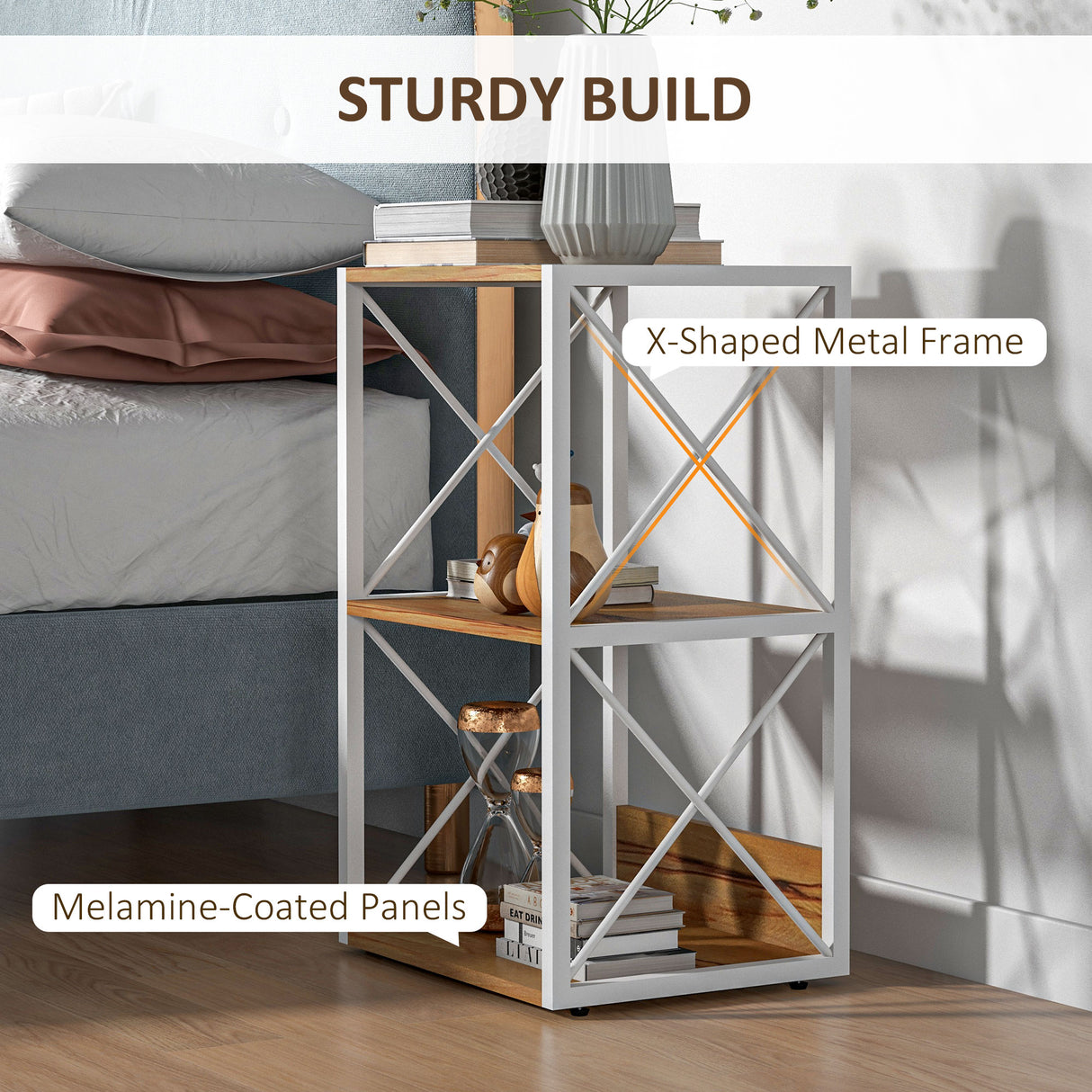 easycomfort easycomfort mobiletto scaffale per soggiorno cucina bagno 3 ripiani salvaspazio legno 40x35x72 5cm ean 8054111845403