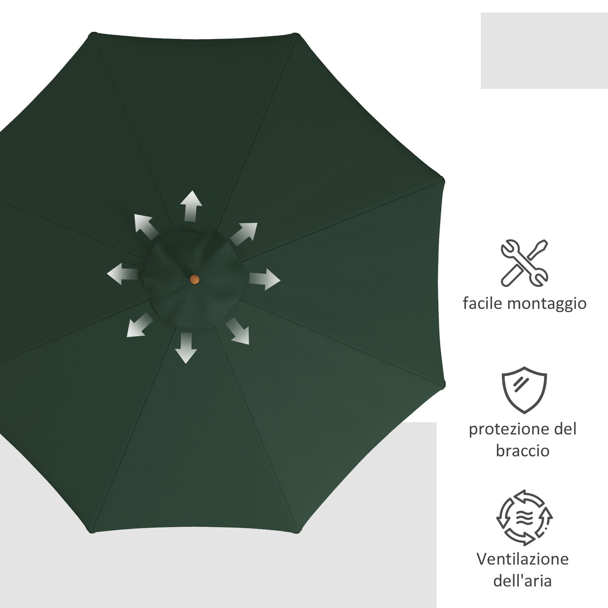 easycomfort easycomfort ombrellone da giardino con doppio tettuccio in bambu e poliestere 325x250 cm verde