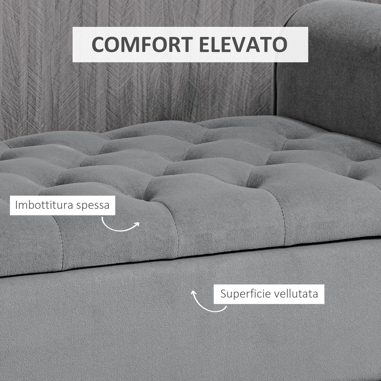 easycomfort easycomfort panca fondo letto in tessuto vellutato con spazio portaoggetti e braccioli 126x48 5x57 cm grigio