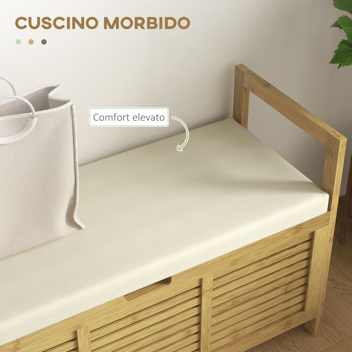 easycomfort easycomfort panca scarpiera a doghe da ingresso con design a ribalta in legno di bambu 100x40x60 cm