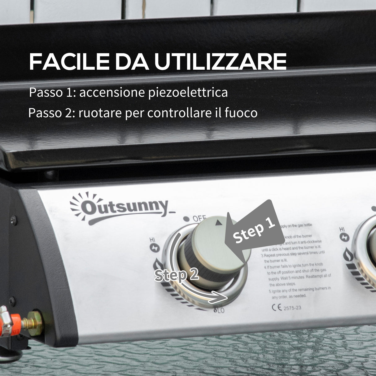 easycomfort easycomfort piastra barbecue a gas antiaderente da tavolo con 3 bruciatori da 3kw 62x46x21cm nero