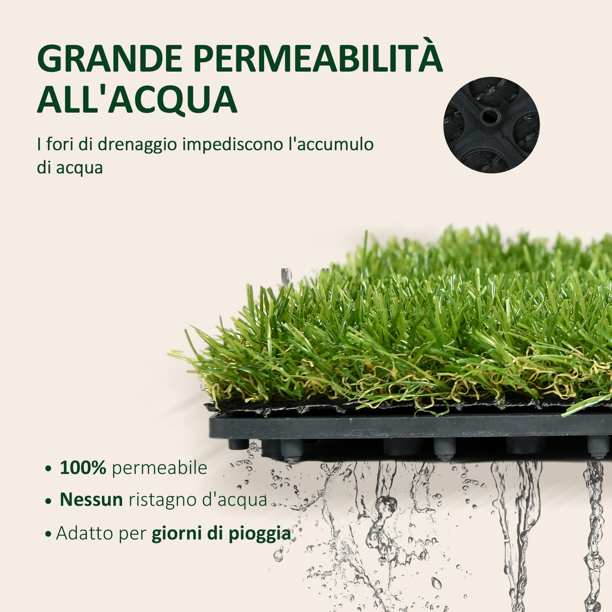 easycomfort easycomfort piastrelle da giardino con erba sintetica 30x30cm 10 pezzi prato artificiale densita 6500 verde
