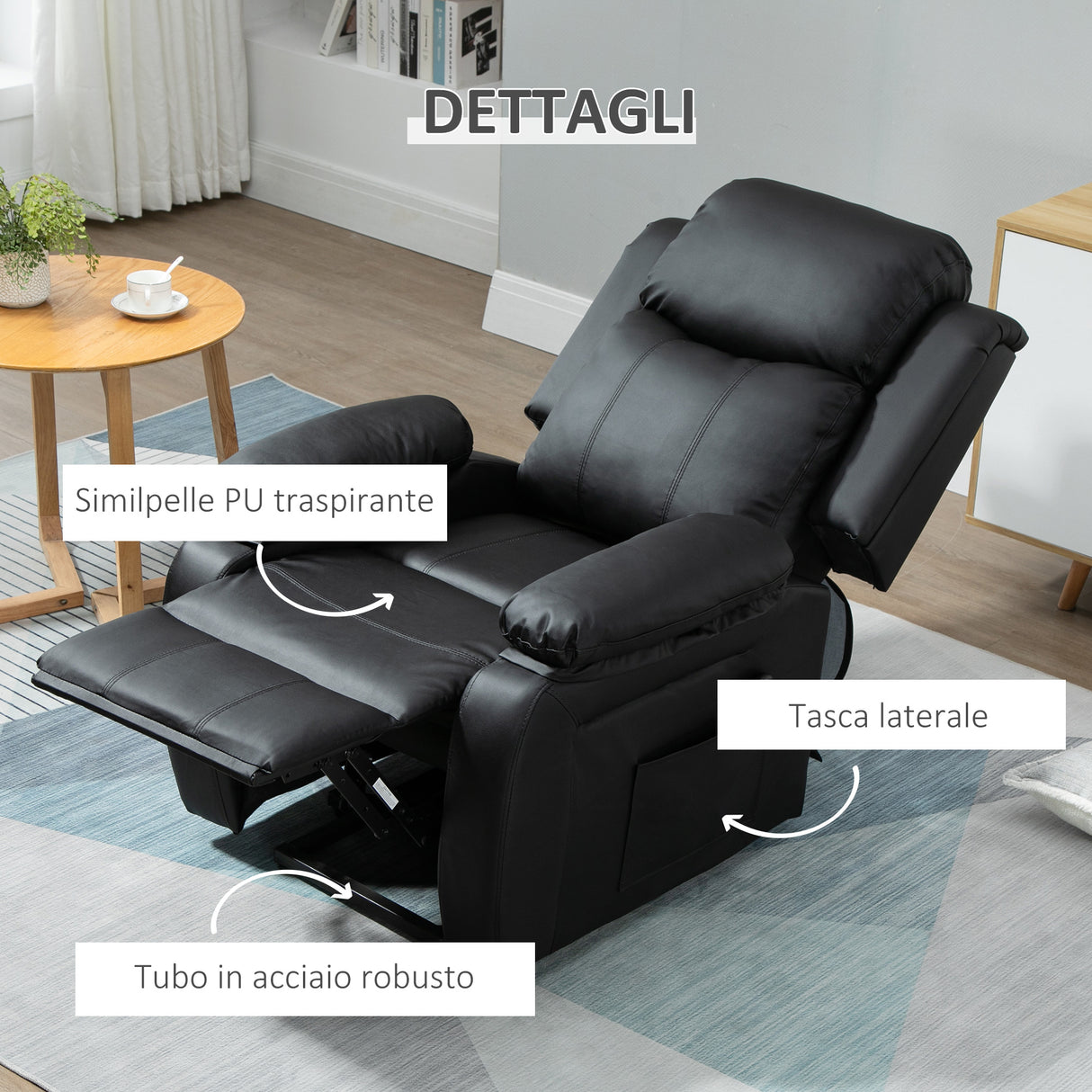 easycomfort easycomfort poltrona elettrica alzapersona reclinabile fino 160 con telecomando in similpelle nero