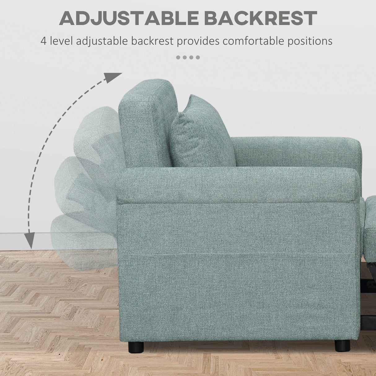 easycomfort easycomfort poltrona letto singolo salvaspazio reclinabile su 4 livelli con seduta imbottita 96x84 5x87 5cm verde