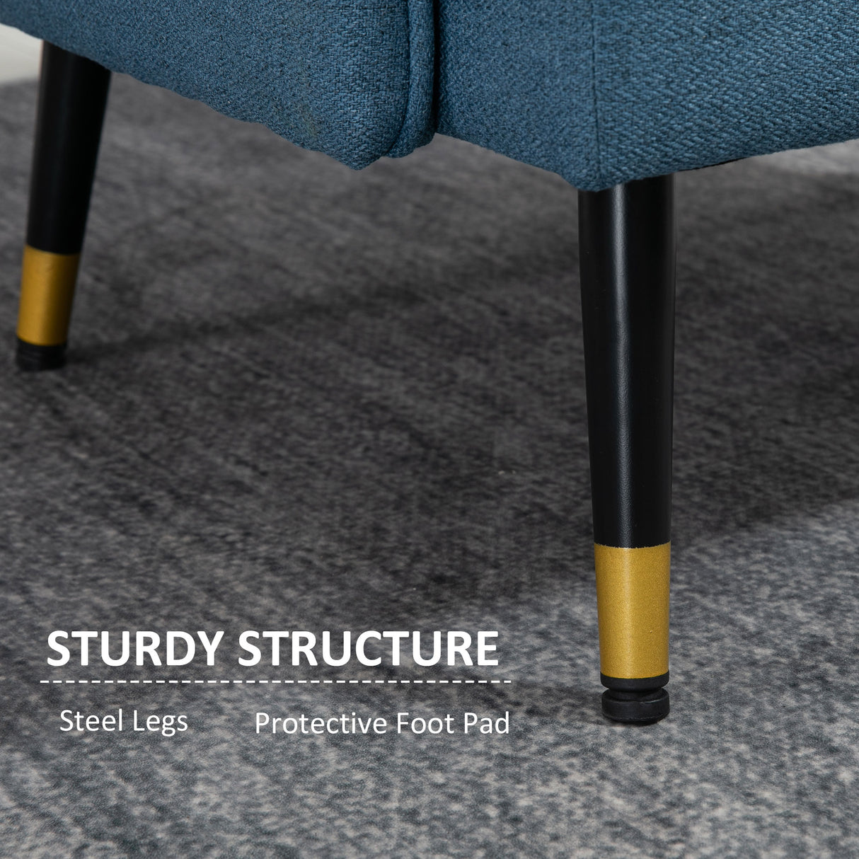 easycomfort easycomfort poltrona moderna da soggiorno e camera da letto con seduta imbottita e tessuto effetto lino 76x68x80 cm blu