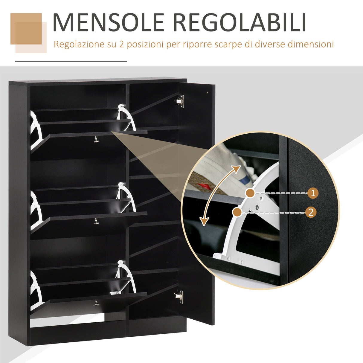 easycomfort easycomfort scarpiera salvaspazio regolabile mobile portascarpe con 8 scomparti legno 80 x 24 x 120cm nero ean 8054111844451