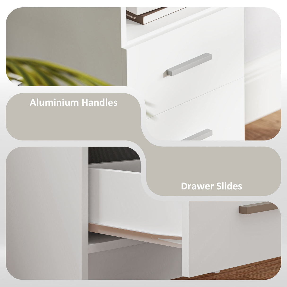 easycomfort easycomfort scrivania moderna in legno con 3 cassetti e ripiano aperto 100x40x75 cm bianca e marrone