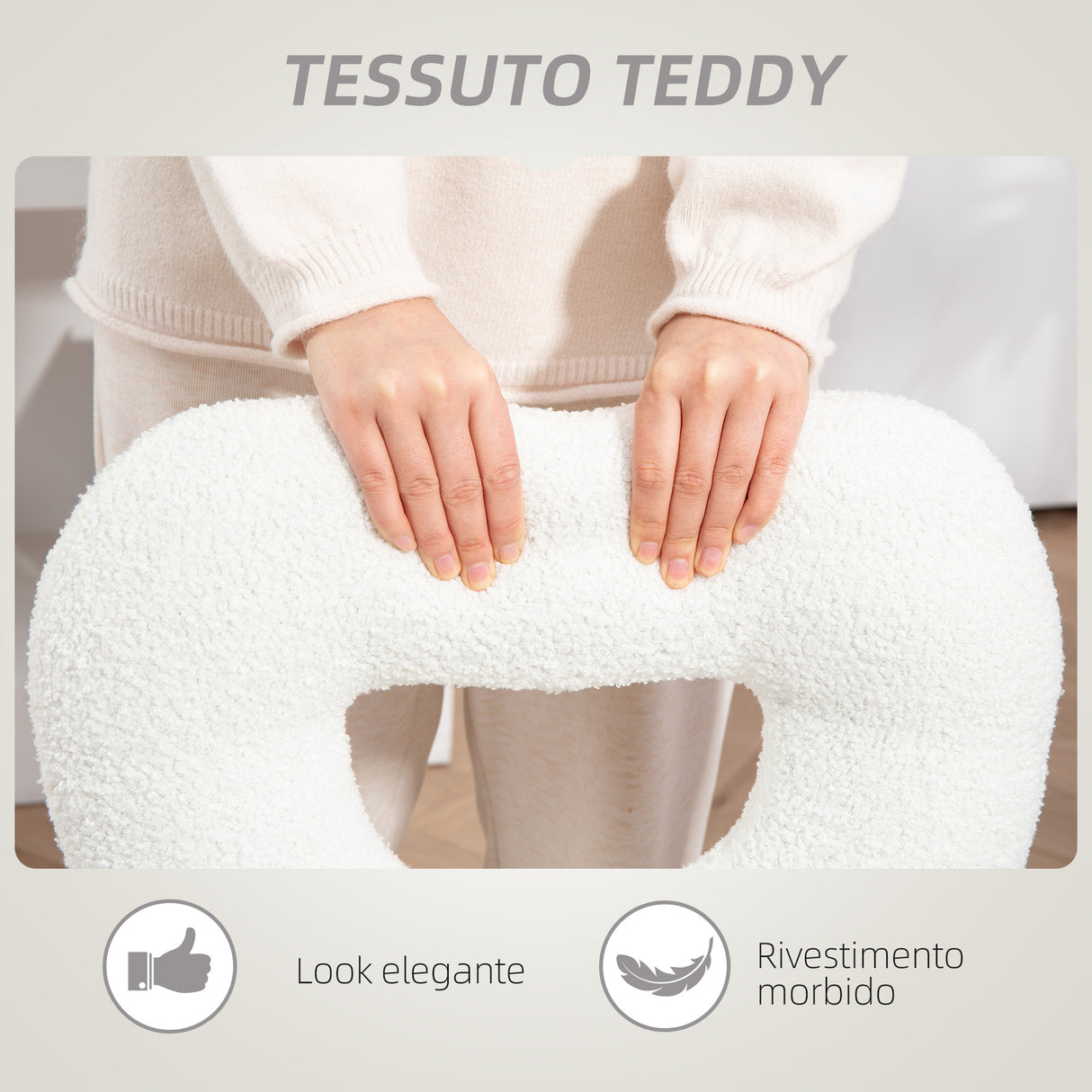 easycomfort easycomfort sedia da ufficio imbottita con schienale a cuore e rotelle in velluto teddy e plastica 45x56x78 88 cm bianco