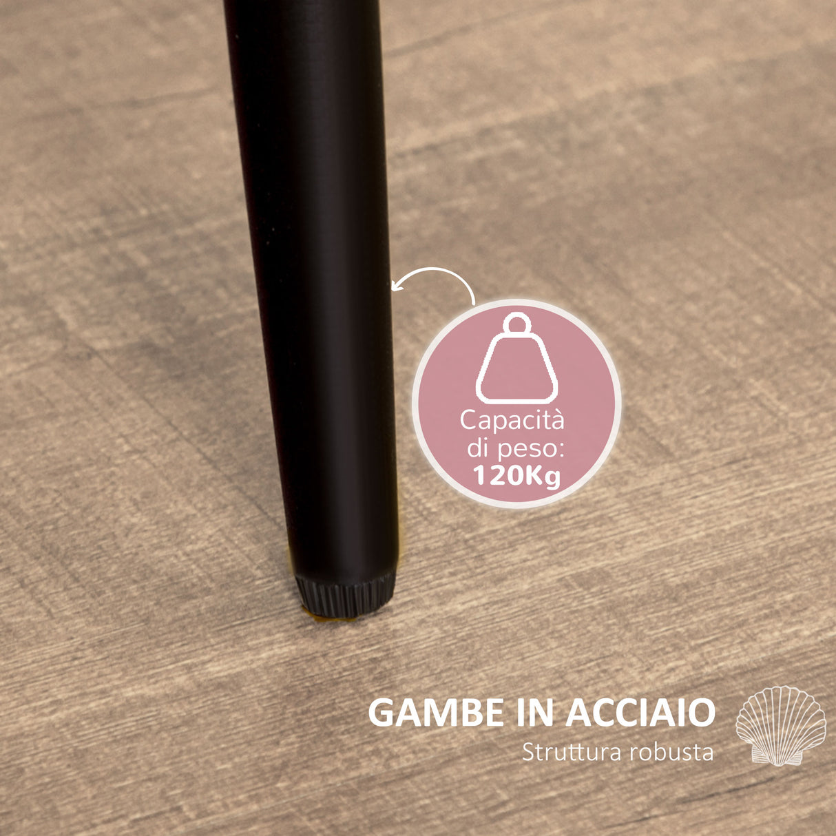 easycomfort easycomfort set 2 sedie da pranzo imbottite stile nordico in metallo e velluto 52x54x79cm rosa