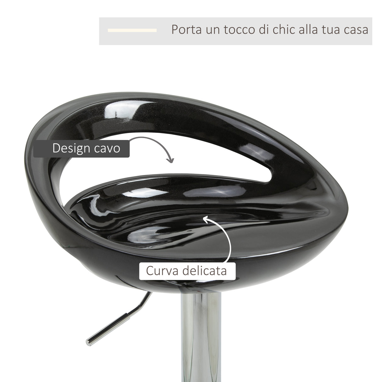 easycomfort easycomfort set 2 sgabelli da bar alti sgabelli girevoli a 360 con schienale e poggiapiedi altezza regolabile base in acciaio per sala da pranzo e cucina 46x41x76 96cm nero ean 8054144139012