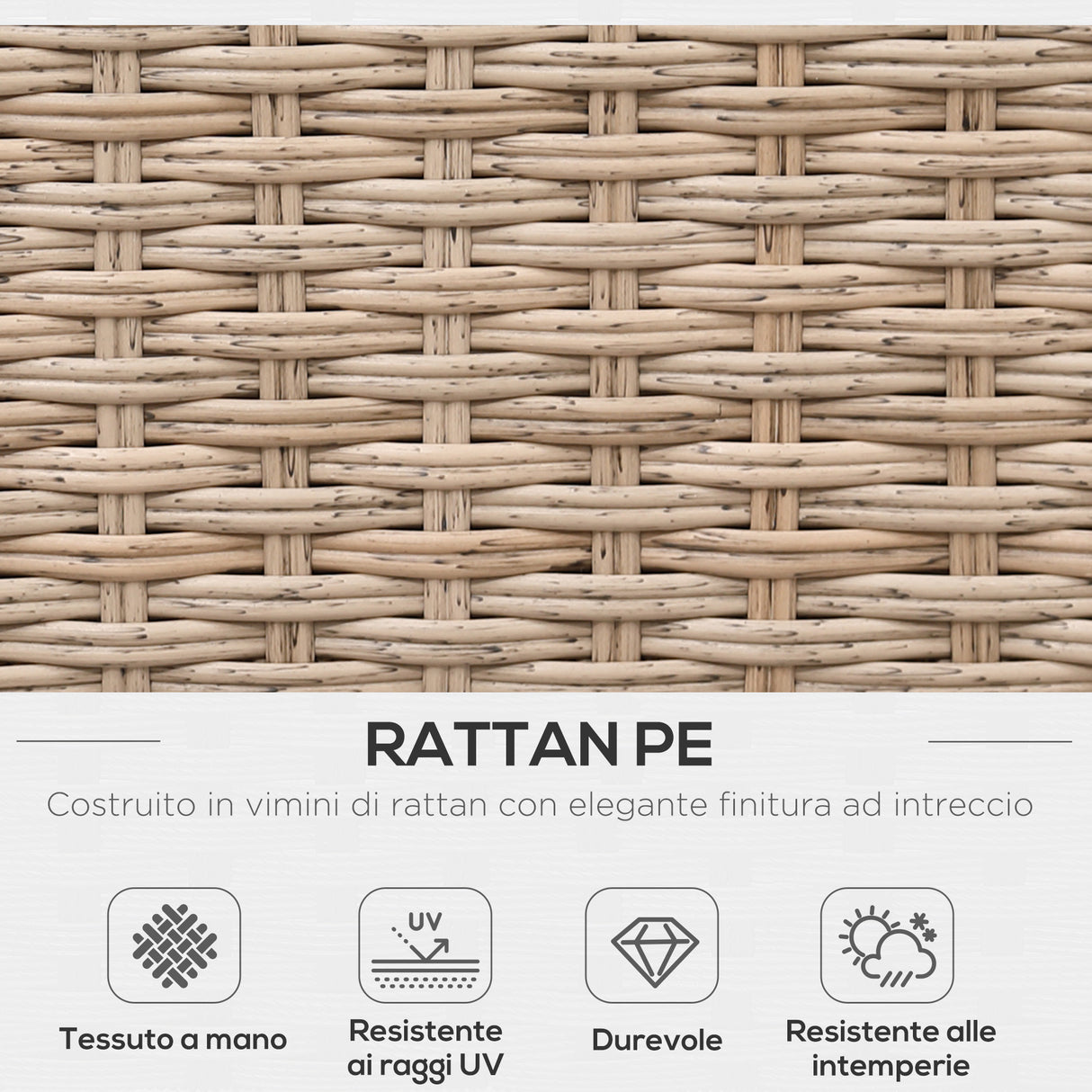 easycomfort easycomfort set da giardino 4 pezzi in rattan divano angolare con cuscini e tavolini nero e marrone chiaro