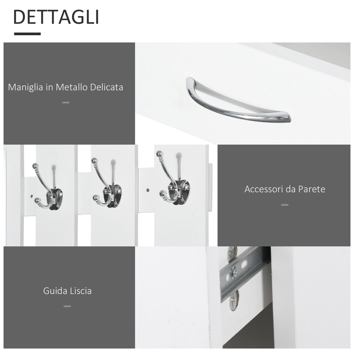 easycomfort easycomfort set mobili ingresso moderno con scarpiera e specchio appendiabiti da ingresso con 6 ganci 2 ripiani regolabili e cassetti in legno per corridoio 90x24x177 cm bianco ean 8054111846370