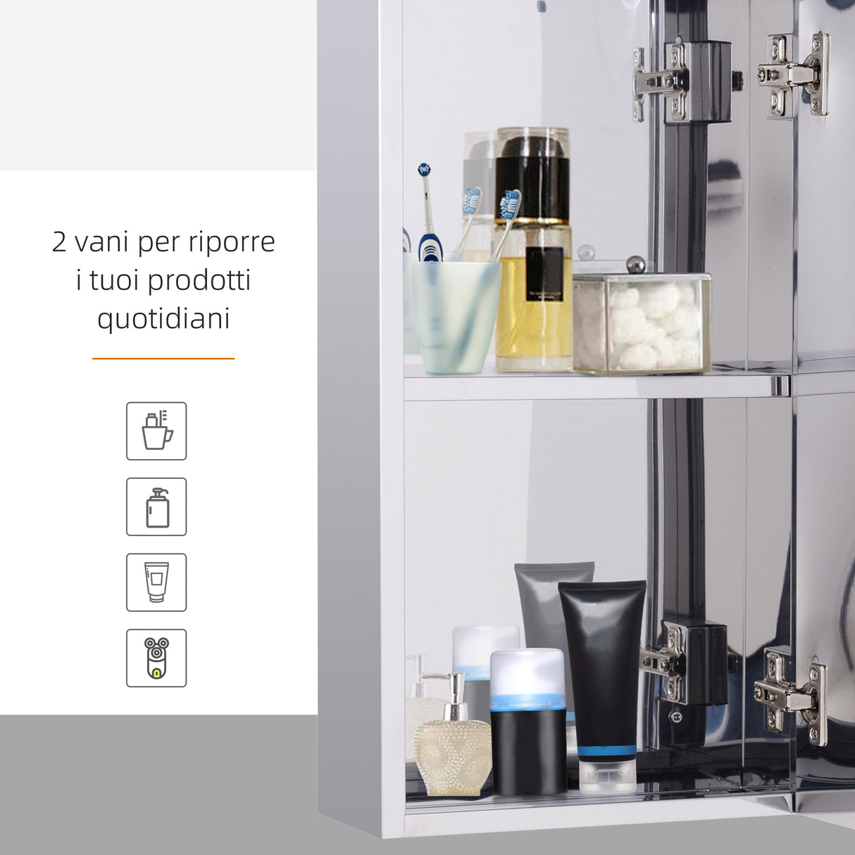 immagine-5-easycomfort-easycomfort-specchiera-bagno-in-acciaio-con-anta-e-vano-contenitore-a-2-ripiani-55x14x30cm