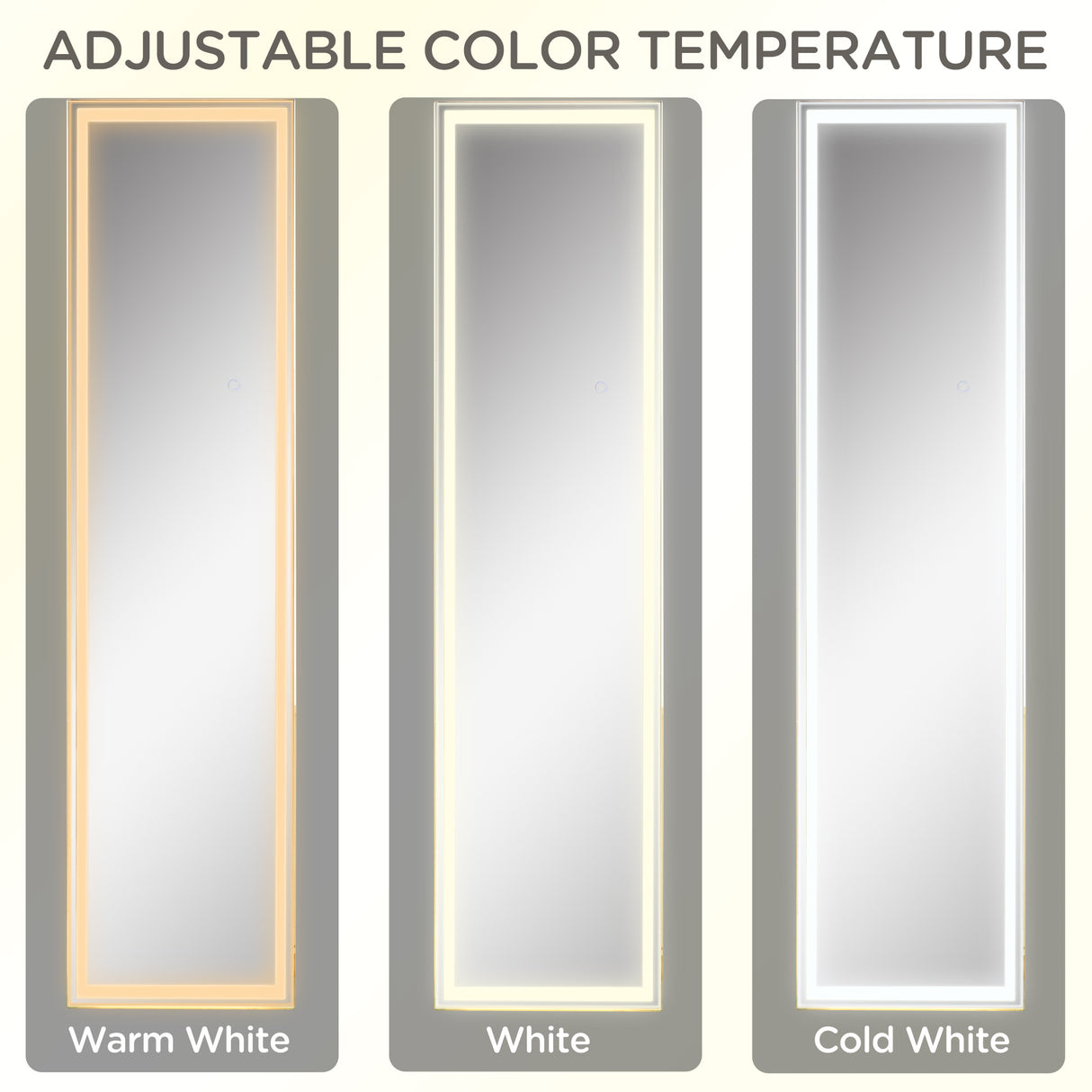 easycomfort easycomfort specchio da terra e da parete con luce led regolabile e telecomando 40x37x156 5cm