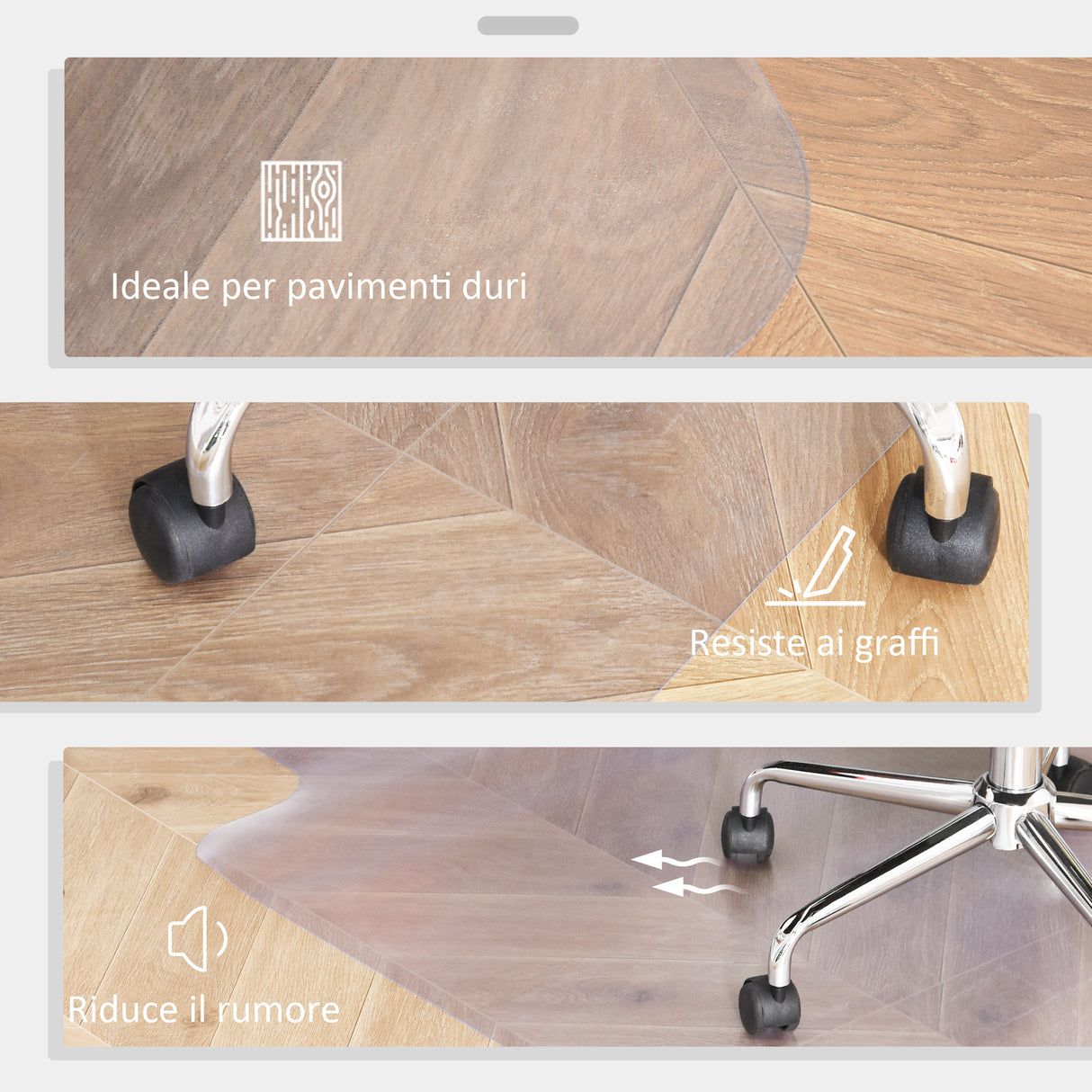 easycomfort easycomfort tappetino per sedia ufficio salvapavimento in plastica 90x120cm trasparente