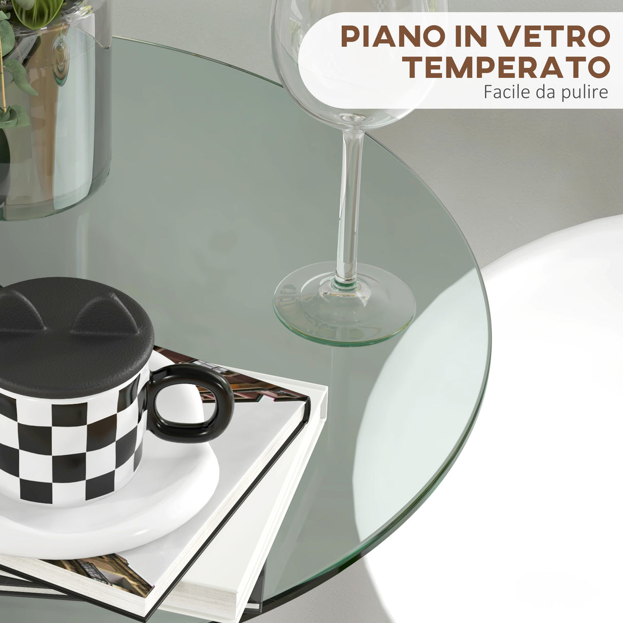 easycomfort easycomfort tavolo alto da bar moderno rotondo con base in acciaio e piano in vetro 70x102cm trasparente