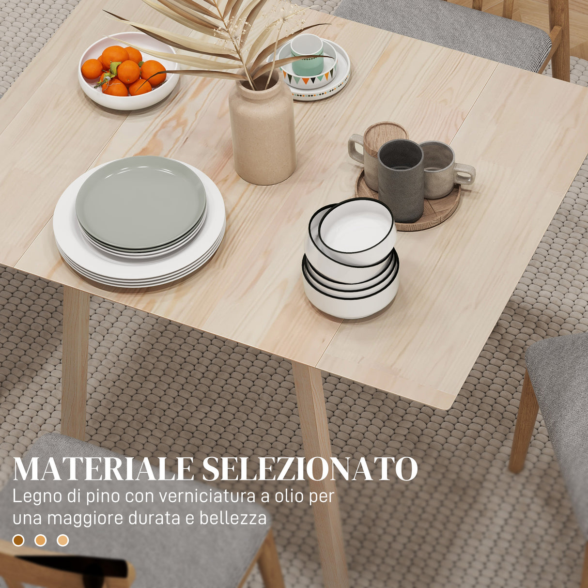 easycomfort easycomfort tavolo pieghevole salvaspazio a 2 ribalte per 2 4 persone in legno di pino colore legno naturale