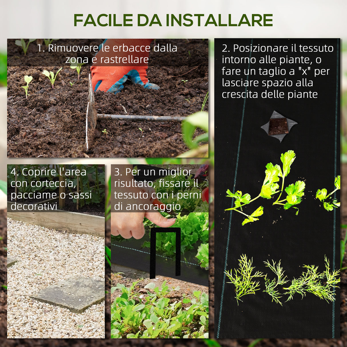 easycomfort easycomfort telo per pacciamatura 2x25 m per orto serra e giardino drenante e traspirante nero