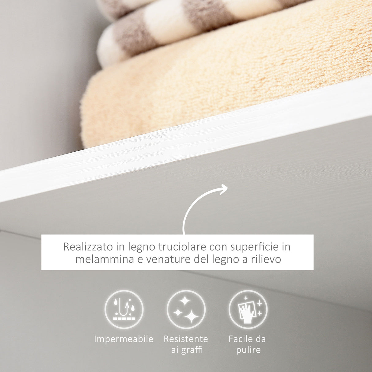 easycomfort easycomforte armadio guardaroba con ruote in legno bianco 80x40x128cm