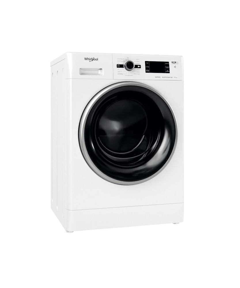 lavasciuga a libera installazione whirlpool 9 + 6 kg fwdg 961483 wbsv it n 1400 giri tecnologia 6 senso steamcare wash dry classe d