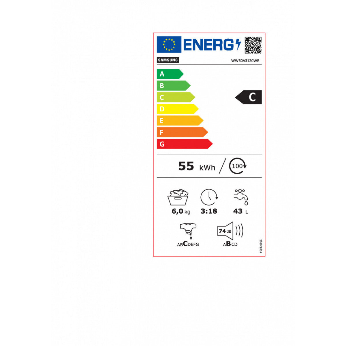 lavatrice a carica frontale 6 kg samsung ww60a3120we 1200 giri classe c