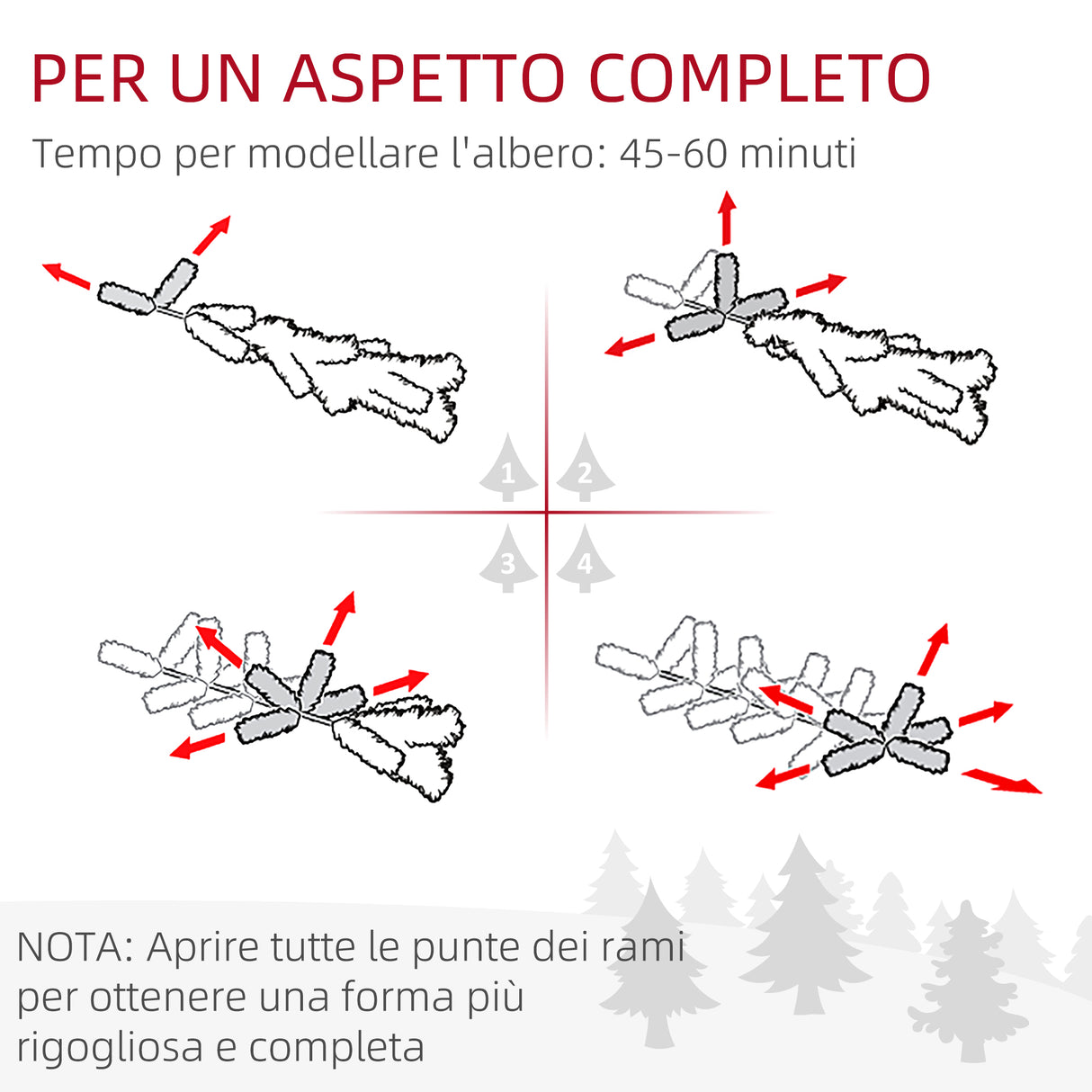 easycomfort easycomfort albero di natale innevato 225cm con 988 rami e base in acciaio per interni con apertura automatica