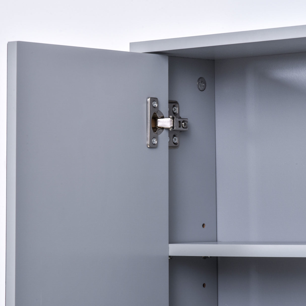 easycomfort easycomfort armadietto doppia porta a vetro con ripiano regolabile da bagno da parete legno 48x14 5x45cm grigio ean 8054111845229