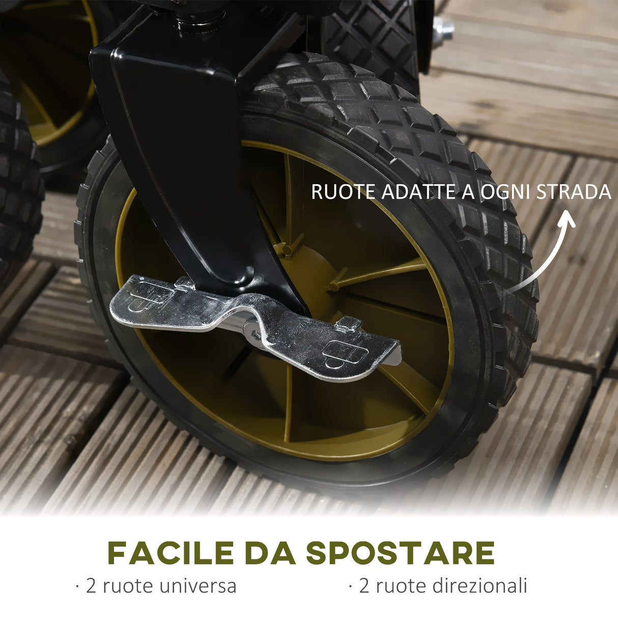 easycomfort easycomfort carrello da giardino 125l pieghevole con maniglia e 5 sacche 108x55x93 cm verde