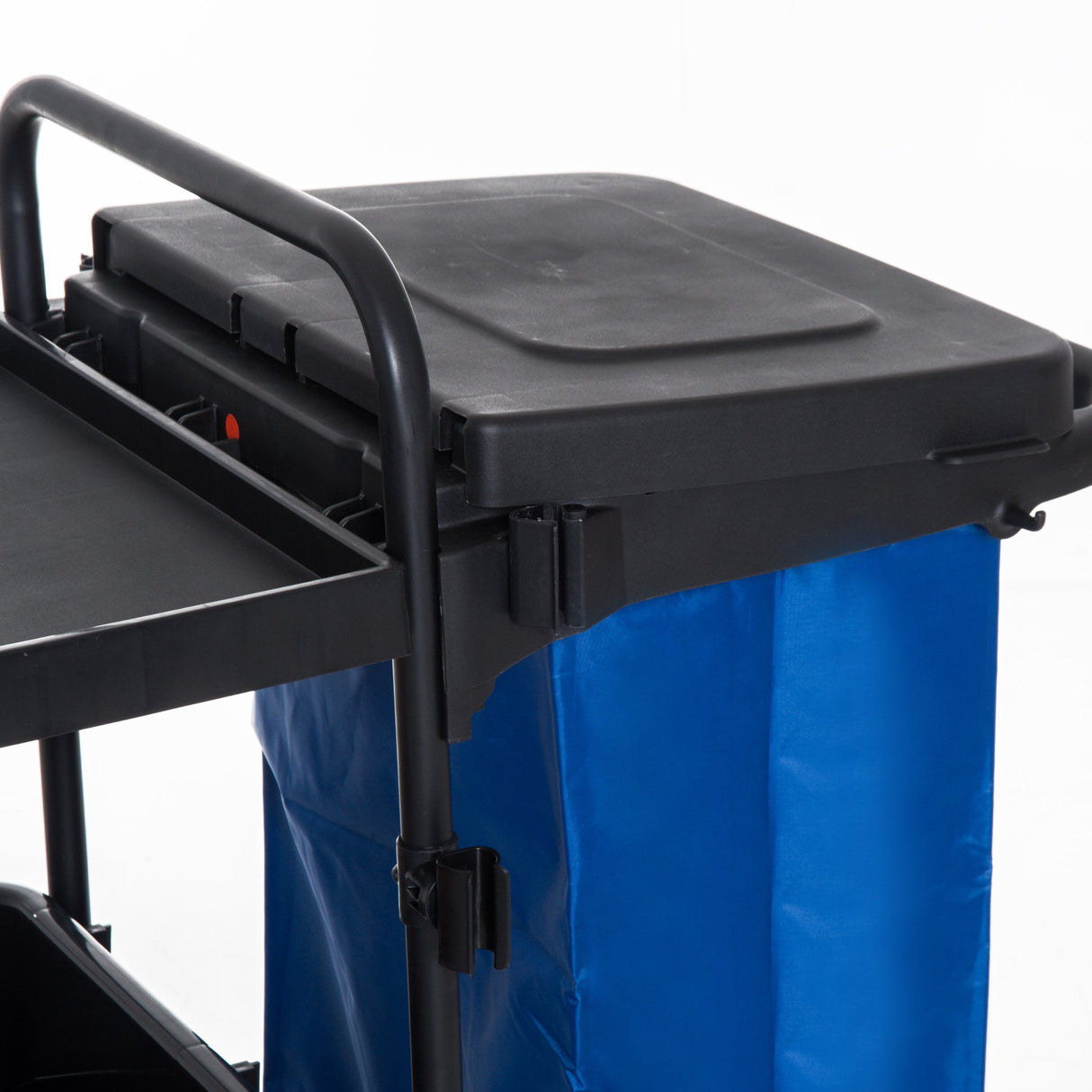 easycomfort easycomfort carrello pulizie professionale a 3 ripiani con sacco per immondizia ganci per scopa secchio lavapavimenti con strizzatore per mocio e 5 ruote per hotel e albergo 111x63 3x103 cm nero ean 8055776915616