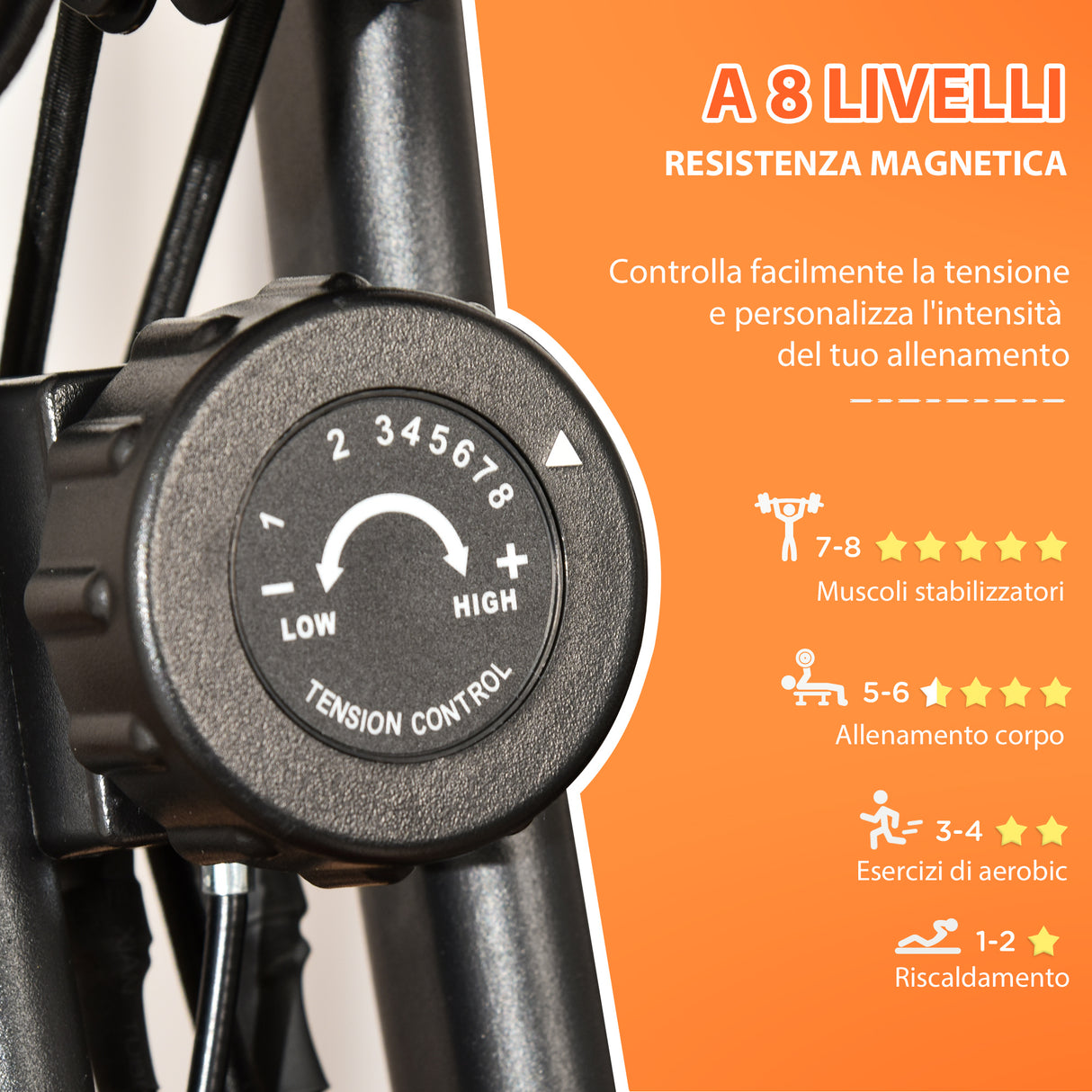 easycomfort easycomfort cyclette pieghevole 2 in 1 resistenza magnetica regolabile 8 livelli bici da fitness con sensore di frequenza cardiaca elastici per braccia schermo lcd rosso