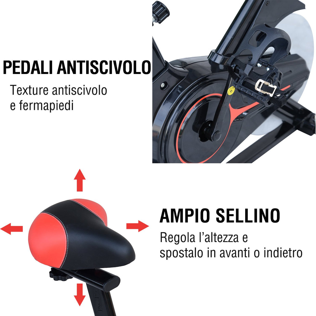 easycomfort easycomfort cyclette professionale da camera con sella regolabile monitor e volano 6kg allenamento aerobico fitness 8546114cm ean 8054144138374
