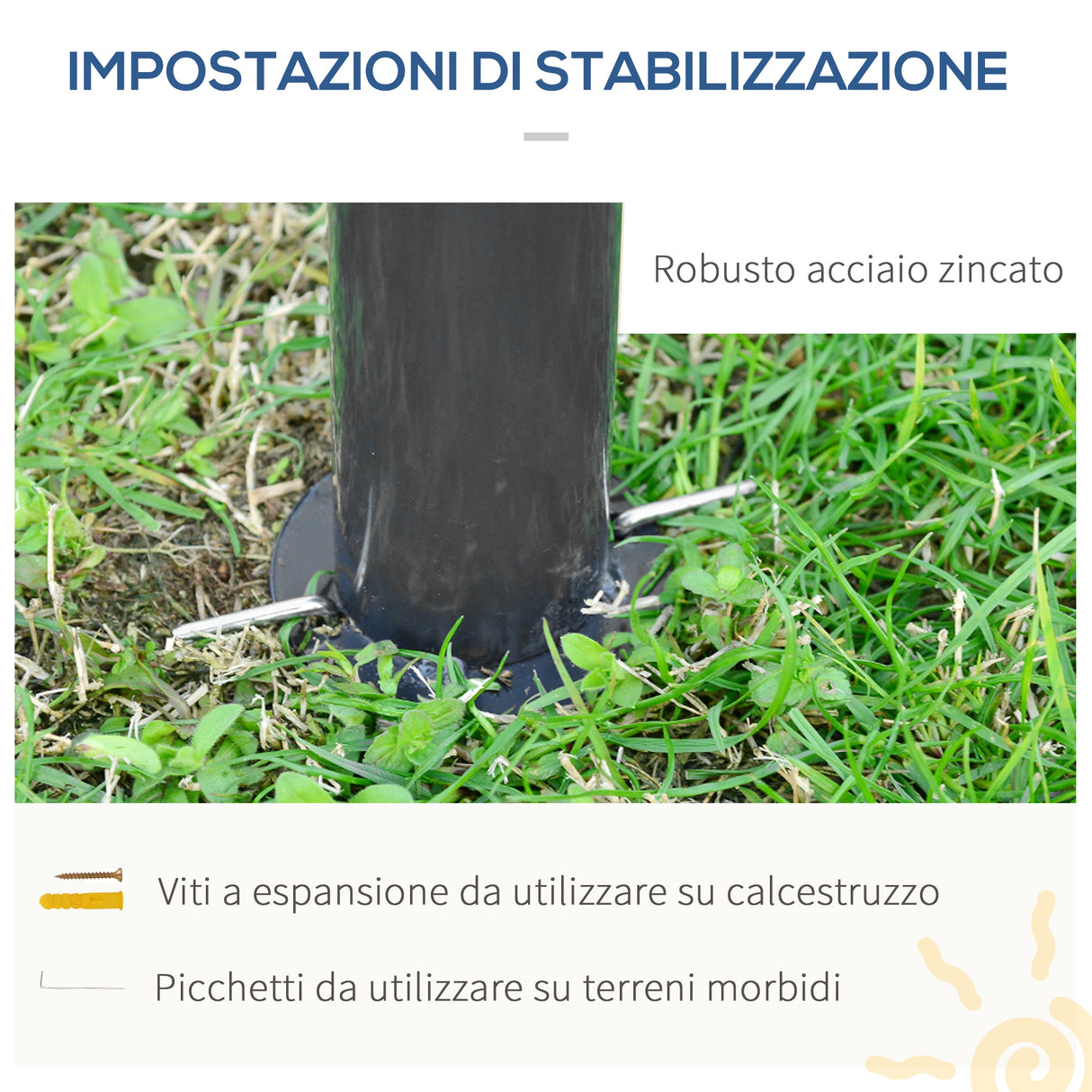 easycomfort easycomfort gazebo da giardino 3x3m in acciaio con doppio tettuccio e tende beige e grigio