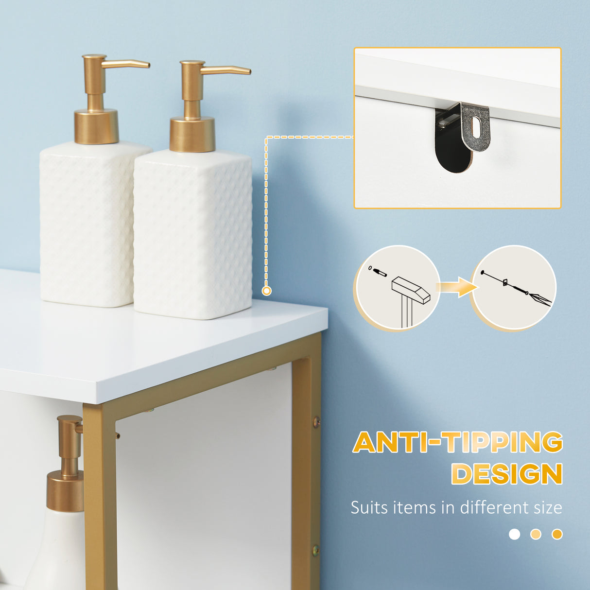 easycomfort easycomfort mobile colonna bagno con cassetto armadietto e ripiano in legno e metallo 30x30x105cm bianco