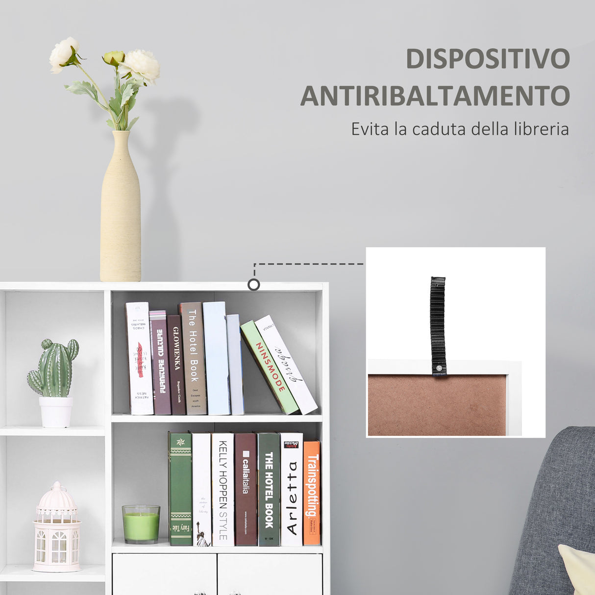 easycomfort easycomfort mobiletto libreria con piedini in legno di pino bianco 80x23 5x123cm ean 8054144130347
