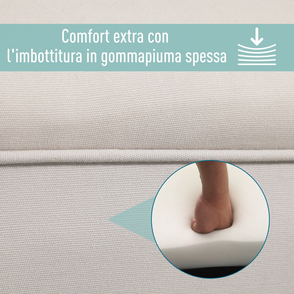 easycomfort easycomfort panca fondo letto con braccioli arrotolati panca imbottita per camera da letto grigio 102x36x51cm ean 8054144135427