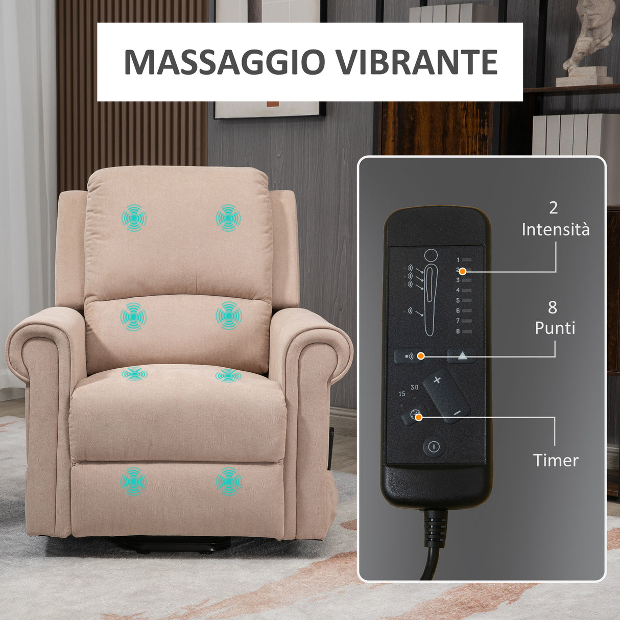 easycomfort easycomfort poltrona alzapersona reclinabile fino a 135 con telecomando e poggiapiedi 88x92x106 cm marrone chiaro