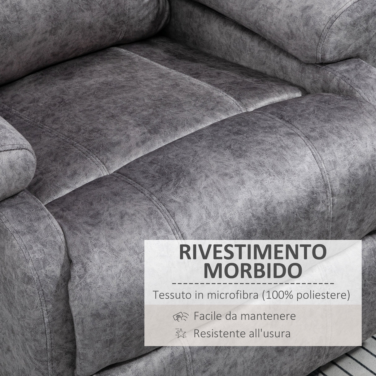 easycomfort easycomfort poltrona relax reclinabile manualmente in tessuto con imbottitura extra grigio