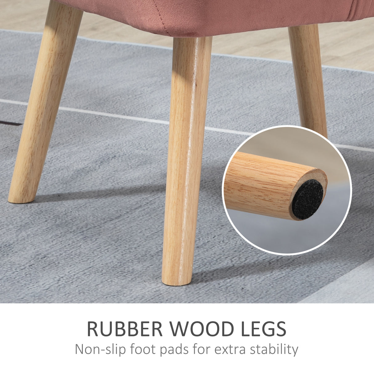 easycomfort easycomfort poltroncina stile nordico in legno ed effetto velluto rosa per soggiorno o ufficio 67x61 5x71 cm