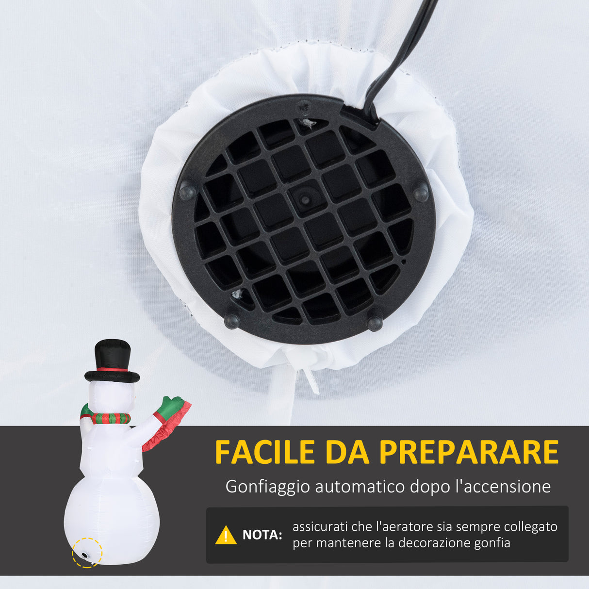 easycomfort easycomfort pupazzo di neve gonfiabile gigante alto 243cm con luci a led decorazione da esterno o giardino