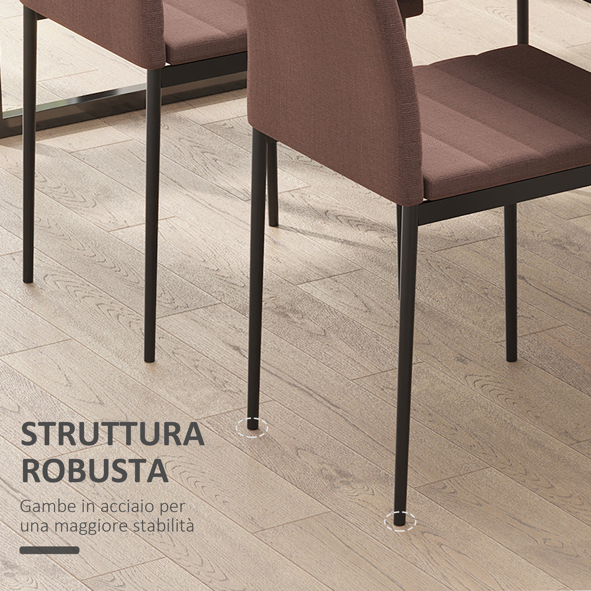 easycomfort easycomfort set 4 sedie imbottite per soggiorno o sala da pranzo sedie da cucina moderne in metallo e tessuto cachi