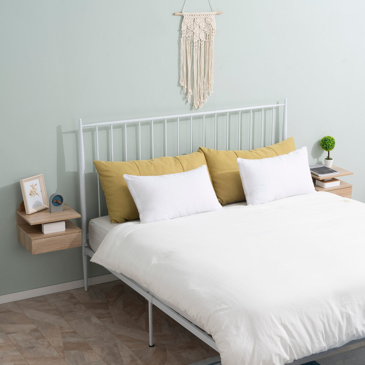 easycomfort easycomfort set da 2 comodini moderni sospesi con cassetto e ripiano in legno 35x32x22 5cm rovere