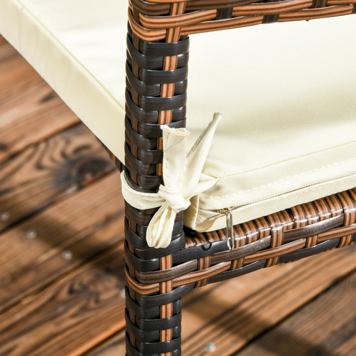 easycomfort easycomfort set da esterni in rattan pe con tavolo e 4 sedie con cuscini marrone