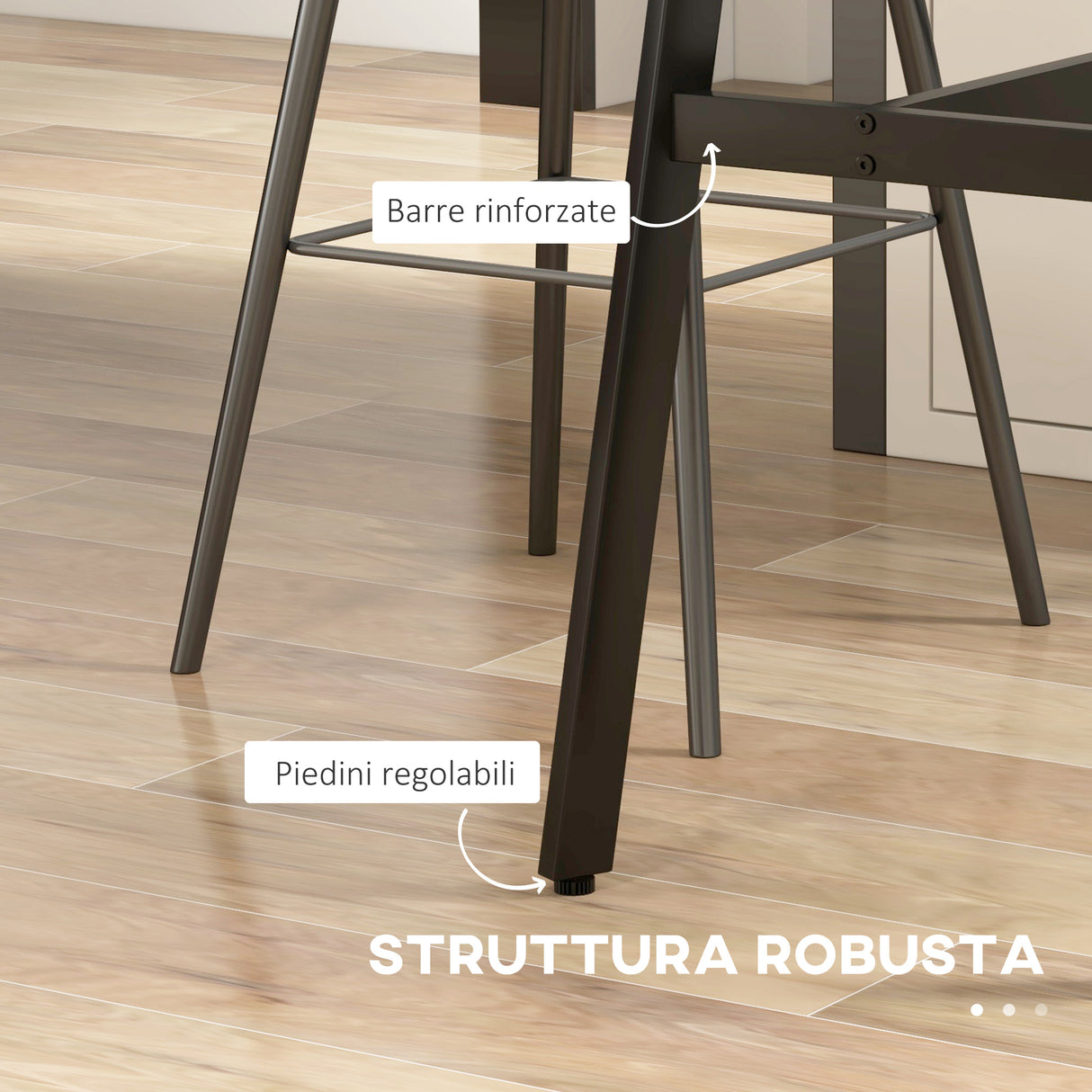 easycomfort easycomfort tavolo da bar rettangolare per 4 persone in mdf e metallo 118x58x98 cm nero