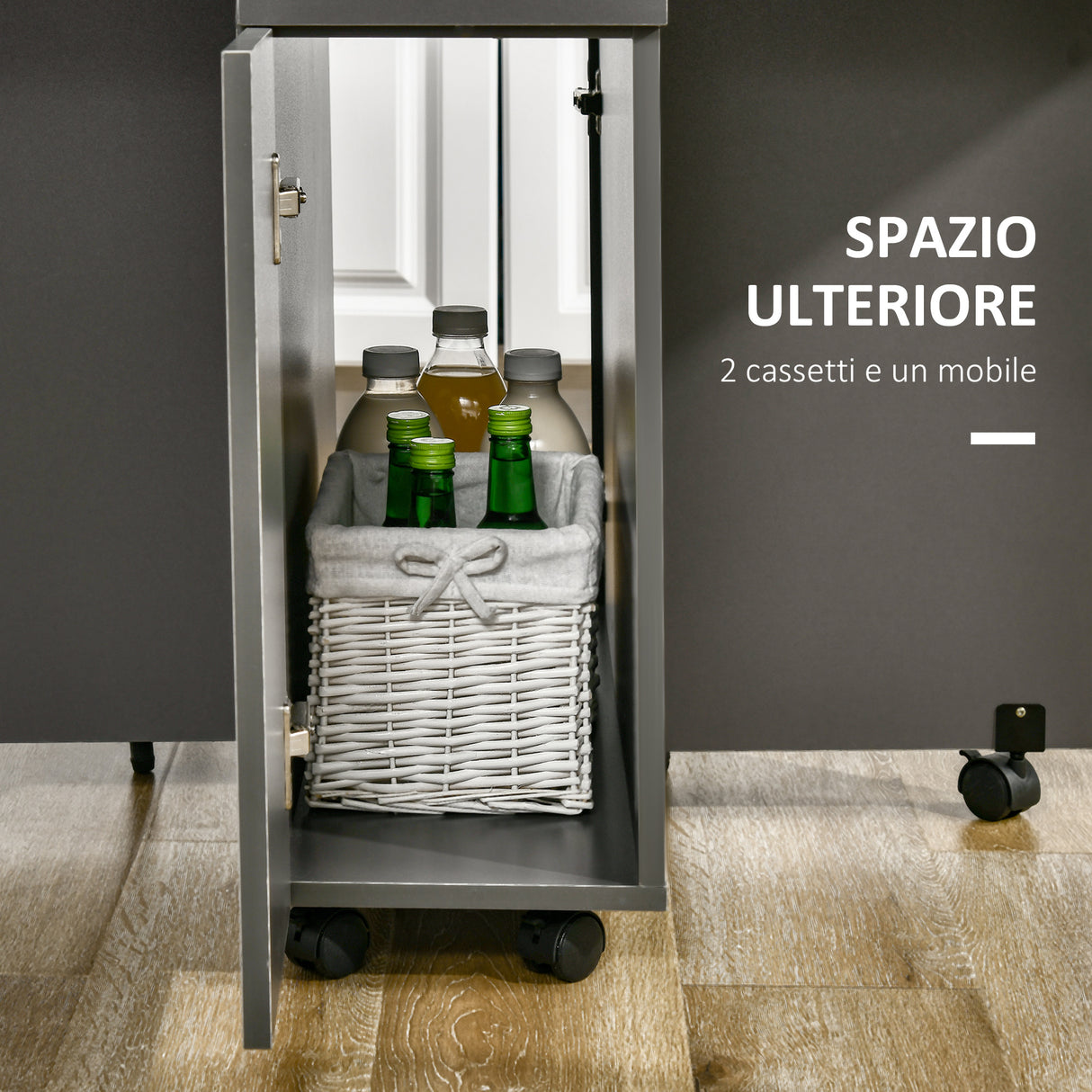 easycomfort easycomfort tavolo pieghevole da pranzo in truciolato con 2 cassetti 1 armadietto max 6 persone 140x76x76 cm