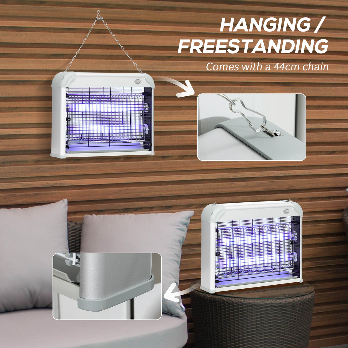 easycomfort easycomfort zapper per insetti e zanzare da 20w a luci led uv con vassoio rimovibile in abs e metallo 39x8x28 cm